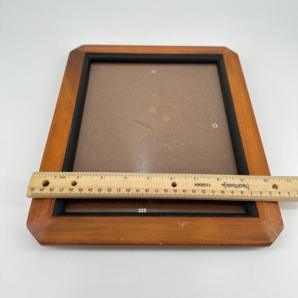 Vintage Solid Wood 8x10 Picture‎ Frame Warm Honey Brown Black Trim Easel Back - Picture 7 of 8